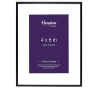 Hampton Frames Madrid M138B46 cornice portafoto 10x15 cm nero opaco con passepartout smussato, profilo sottile, montaggio a parete o da tavolo, design classico