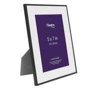 Hampton Frames Madrid M138B57 cornice portafoto 13x18 cm nero opaco, profilo sottile 5 mm, passepartout smussato, montaggio parete/tavolo orizzontale e verticale
