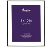Hampton Frames Madrid M138B80 - Cornice portafoto con profilo sottile, con passepartout smussato, 8 x 10 (20 x 25 cm), colore: nero opaco