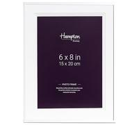 Hampton Frames MARBELLA MARB10M68W - Elegante cornice portafoto in vetro, 15 x 20 cm, colore: Bianco