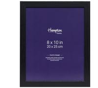 Hampton Frames Oxford cornice portafoto nera 8x10 pollici (20x25 cm) in MDF effetto legno, acrilico antiurto, da tavolo o parete, montaggio orizzontale o verticale