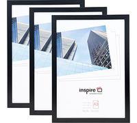 Hampton Frames Oxford set 3 cornici portafoto A3 30x42 cm MDF effetto legno nero, plexiglass, montaggio orizzontale o verticale, per documenti e foto