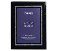 Hampton Frames RITZY RIT46BLK - Cornice portafoto in vetro nero lucido, 10 x 15 cm
