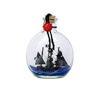 Hampton Nautical Caraibi pirata modello nave in una bottiglia di vetro 4" - Pirate Decor - Modello barca