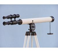 Hampton Nautical Floor standing oil-rubbed Bronze/White Leather Griffith Astro 162,6 cm -old telescope-nautical decorazione