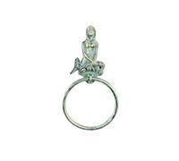 Hampton Nautical Portasciugamani a forma di sirena, in bronzo antico, in ghisa, 21,5 cm, decorazione a forma di sirena, decorazione da parete