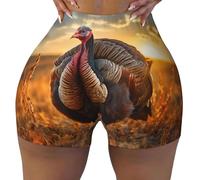 Hams1 - Pantaloncini sportivi da donna, con stampa, alla moda, per tutti i giorni, casual, da yoga, nero, M