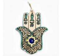 HAMSA BEIGE APPESO A MANO MALOCCHIO | FORTUNA DELLA CABALA | CERAMICHE DI TER...