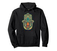 Hamsa Mano di Dio Segno di Protezione Reiki Mindful Meditate Felpa con Cappuccio