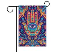 Hamsa mano di Fatima meditazione mandala bandiera giardino cortile bandiera doppia bandiera giardino bandiera casa bandiere per prato patio decorazione