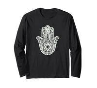 Hamsa Mano di Miriam Stella di David Anahat Spirituale Mistico Maglia a Manica