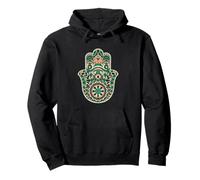 Hamsa Mano Orientale Ornamento Arte Simbolo Islamico Yoga Felpa con Cappuccio