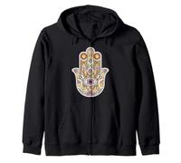 Hamsa Misticismo Spirituale Mano di Miriam & Mano di Fatima Felpa con Cappuccio