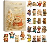 Hamster Advent Calendars 2025, 24 Days Christmas Countdown Advent Calendars with 2D Acrylic Hamster Christmas Tree Ornament for Kids Adults