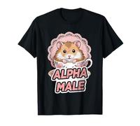 Hamster Alpha Maschio Vintage floreale tazza da tè rosa centrino pizzo Maglietta