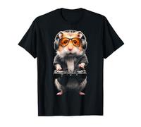 Hamster Holding DJ Mixer Musica Motivo Animale Arte Criceto Maglietta
