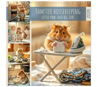 Hamster housekeeping - little paws and big Jobs (Wall Calendar 2026 12 × 12 Inch) CALVENDO 12 Month Wall Calendar: Cleaning through the year with the helpful household hamster