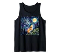 Hamster Howling at The Moon Night Sky Animal Art Canotta