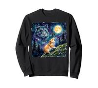Hamster Howling at The Moon Night Sky Animal Art Felpa