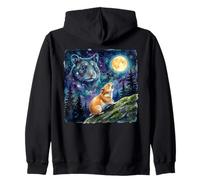 Hamster Howling at The Moon Night Sky Animal Art Felpa con Cappuccio