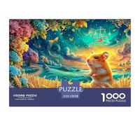Hamster in Wheat, Colorful Sky & Libra Scale Puzzle Da 1000 Pezzi Cute Guinea Pig Elemento Essenziale Per Le Serate Di Giochi in Famiglia, Adulti E Bambini 52x38cm/1000pcs