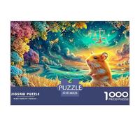 Hamster in Wheat, Colorful Sky & Libra Scale Puzzle Da 1000 Pezzi Cute Guinea Pig Perfetto Per Le Serate Di Puzzle in Famiglia, Adulti E Bambini 38x26cm/1000pcs