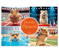Hamster Olympiade - Der flauschigste Wettkampf des Jahres (Tischkalender 2026 DIN A5 quer), CALVENDO Monatskalender: Die große Hamster-Olympiade - Monat für Monat ein Goldmoment!