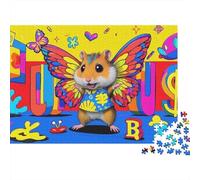 Hamster Puzzle 1000 Pezzi A Hamster with Butterfly Wings, Per Bambini E Adulti Relax-rompicapo Impossible Grandi Dimensioni Idea Regalo 1000pcs (75x50cm)
