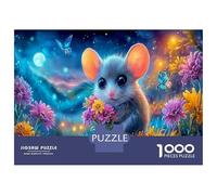 Hamster Wonderland 1000 Pezzi Tiny Mouse in Colorful Flower Field Puzzle Giocattoli Puzzle Giochi Decorazione Della Famiglia Per Adulti E Ragazzi Regalo Per Amico 52x38cm/1000pcs