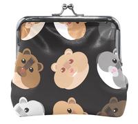 Hamsters - Portafoglio rotondo in pelle da donna, con fibbia e chiusura a bacio, criceti carini Round, UNITALLA, criceti carini Round, UNITALLA Classic, Criceti carini Round, Taglia unica, Classic