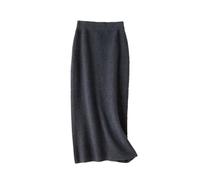 Hamthuit Gonne Lunghe Lavorate A Maglia in Cashmere Invernale da Donna per Donna Gonne A Trapezio A Vita Alta di Media Lunghezza Pantaloni in Lana Femminile Dark gray9 M