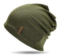 HAMUNI Berretto da donna Slouch, berretto da uomo, elastico, morbido, comodo, in jersey, classico, alla moda, perfetto per primavera, autunno e inverno, Verde Militar, Taglia unica