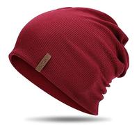 HAMUNI Berretto da donna Slouch, berretto da uomo, elastico, morbido, comodo, in jersey, classico, alla moda, perfetto per primavera, autunno e inverno, Colore: rosso, Taglia unica