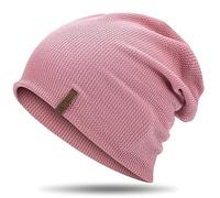 HAMUNI Berretto Donna Slouch Beanie Berretto Uomo Elastico Morbido Comodo Jersey Berretti Stile Classico Moda Longbeanie Perfetto per Primavera Autunno e Inverno, Colore: rosa., Taglia unica
