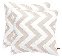 HAMUR HOME Federe Cuscini Divano Set Di 2 Esterno Moderna Copri Cuscino Letto Adatto Ad Ogni Stagione Cuscino Per Soggiorno La Miglior Qualità Decorativo Boho 45x45 Cm (Line, Beige)