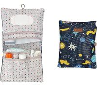 HAMUR HOME Porta Pannolini Borsa Da Appendere Pieghevole Da Passeggio Organizzatore Pannolini Alta qualità Portatile Piccola Borsa Per Pannolini Per La Mamma 2in1 (Space)