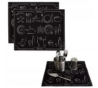 Hamur Home Set Di 2 Tappetini Per Asciugare, Tappetino Per Asciugare I Piatti, 40 X 46 Cm, Asciugatura Rapida, Tappetino Per Lavello, Tappetino Per Asciugare I Piatti, Tappetino Per La Cucina