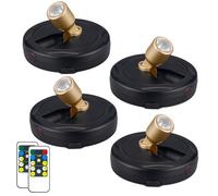 HAMVIDNE 4 faretti LED a batteria, illuminazione interna, rondelle con telecomando, luce spot per decorazione da parete, bersaglio, pittura, opere d'arte