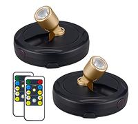 HAMVIDNE Faretto LED wireless, alimentato a batteria, luci per interni, luci a disco con telecomando, luci a bastone per esposizione artistica da parete, bersaglio per freccette, pittura, opere