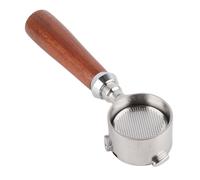 Hamwesh 3 Ears Bottomless Portafilter, 54mm, Stainless Steel, Wood Handle | Manico per caffè con cestello filtrante rimovibile, impugnatura in mogano, ciotola non tossica, per caffetterie