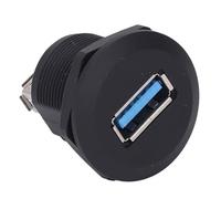 Hamwesh Accoppiatore USB 3.0 per Montaggio a Pannello, Connettore USB Impermeabile IP67, Adattatore Femmina-femmina con Bloccaggio Filettato e Cappuccio Antipolvere per Installazioni con Montaggio a