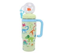 Hamwesh Bicchiere per Fontana Balena, Bicchiere Isolato in Acciaio Inossidabile da 710 Ml con Cannuccia in Silicone Rimovibile, Manico e Tappo Antipolvere per Bambini, Adolescenti e Adulti (GREEN)