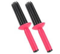 Hamwesh Bigodino per Capelli Professionale, 17 Denti Circolari, Piccoli Punti per Frizione, Denti a Pettine Interni Ed Esterni, Materiale in Resina, per Donne Uomini Bambini, con Setole in Nylon