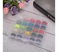 Hamwesh Bobine Colorate per Macchina da Cucire, Lavorazione Durevole, 25 Fili per Cucire, Organizzata per Progetti (Scatola da 25 colori a griglia)