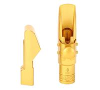 Hamwesh Bocchino per Sassofono Contralto, Costruzione in Ottone Placcato Oro 8C per un Suono Concentrato E Brillante, Bocchino per Sax in Metallo E Piatto con Cappuccio E Custodia, per Esercitazioni
