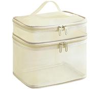 Hamwesh Borsa Trucco a Rete con Doppi Scomparti, Organizer in Nylon per