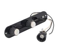 Hamwesh Caricato Guitar Control Plate, Interruttore a 3 Vie, (BLACK) | Gruppo cablaggio Telecaster, piastra , cappucci da 0,022μF, manopole Pearl Dome, jack mono, registrazione prove sul palco