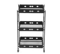 Hamwesh Carrello con Rotelle, Carrello Multiuso Mobile Pieghevole in Metallo a 3 Livelli con Organizer per Riporre gli Oggetti e 4 Ruote per, Soggiorno, Bagno, Balcone, Ufficio, Dormitorio e