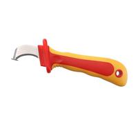 Hamwesh Coltello Spelafili per Elettricista Certificato VDE Tedesco, Coltello Spellafili per Guaina Cavi con Materiale Plastico Isolante, Adatto per Condizioni Live