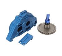 Hamwesh Coperchio di in Lega di Alluminio, Alloggiamento della Scatola di Trasmissione del con Ruota e Pignone per il Typhone Granito Senton 1/10 Auto RC Easy Installazione (blu scuro)
